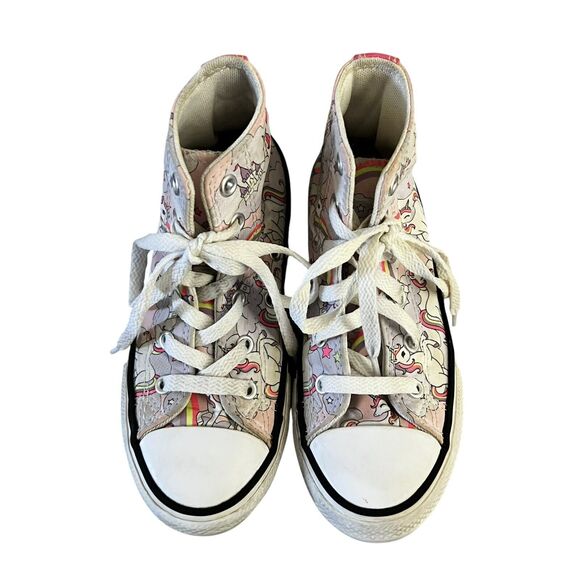 Converse All Star Sneakers Girls Size 13 High Top Rainbows Unicorns Toddler - Picture 6 of 12